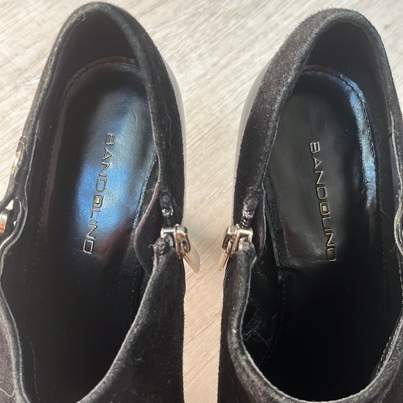 Bootie platform with suede and patten leather - Picture 6 of 8